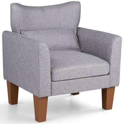 Goflame Modern Accent Chair with Removable Seat Cushion & Pillow | Upholstered Armchair w/ Strong Support Legs