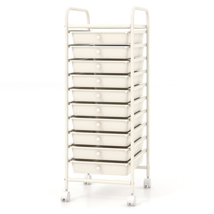 Goflame Rolling Storage Cart on Wheels with 10 Drawers