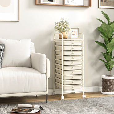Goflame Rolling Storage Cart on Wheels with 10 Drawers