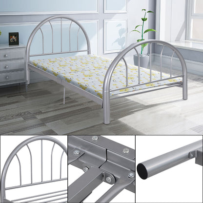 Goflame 83" x 42" x 35" Metal Bed Platform Frame Twin Size Bedroom Home Furniture