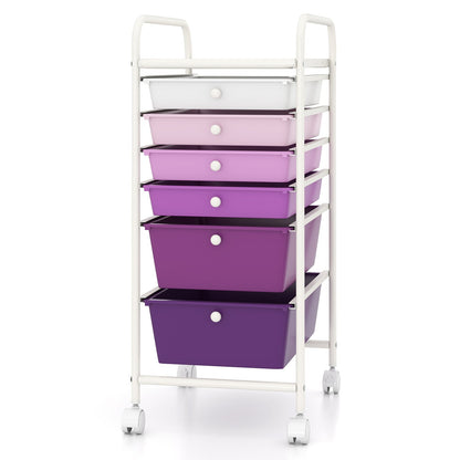 Goflame 6 Storage Drawer Cart Rolling Organizer Cart for Tools