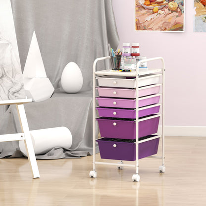 Goflame 6 Storage Drawer Cart Rolling Organizer Cart for Tools