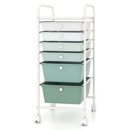 Goflame 6 Storage Drawer Cart Rolling Organizer Cart for Tools