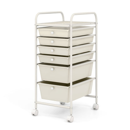Goflame 6 Storage Drawer Cart Rolling Organizer Cart for Tools
