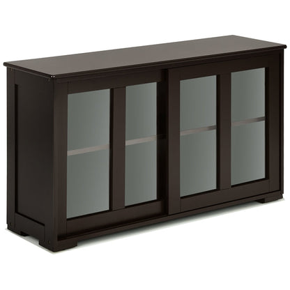 Goflame Buffet Sideboard, Wood Credenza with Sliding Doors