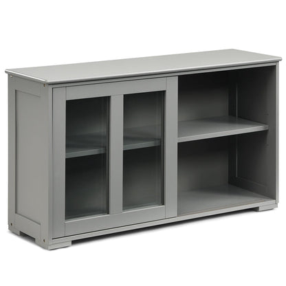 Goflame Buffet Sideboard, Wood Credenza with Sliding Doors