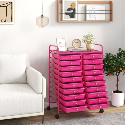 Goflame Storage Drawer Carts, 20-Drawer Organizer, Utility Cart on Wheels
