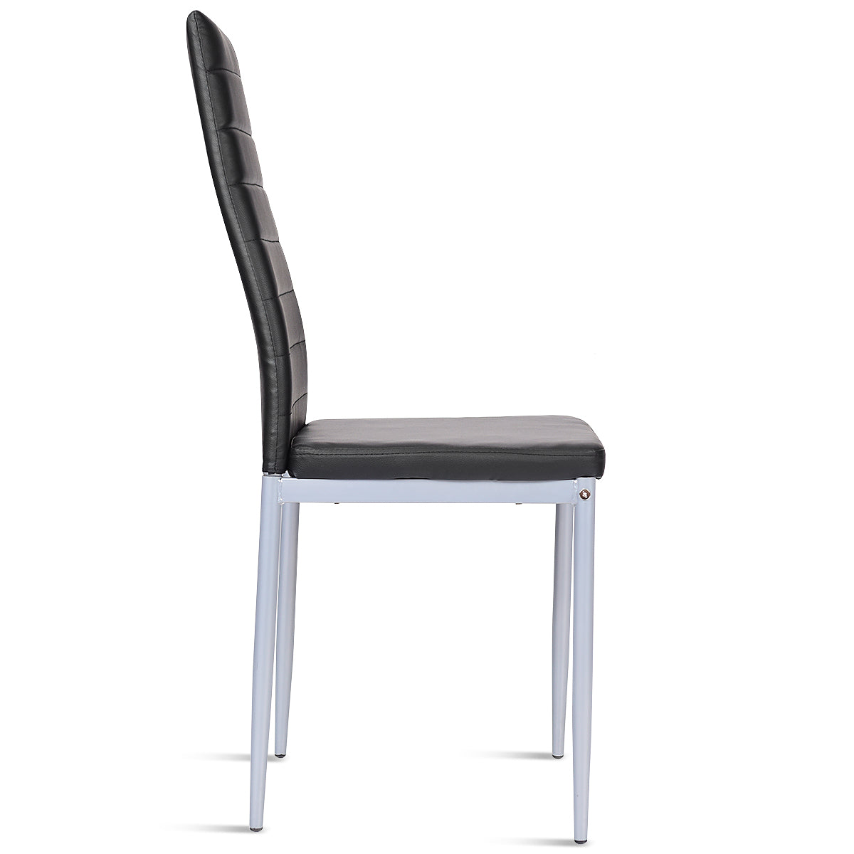 Goflame Set of 4 PU Leather Dining Side Chairs with Padded Seat Foot Cap