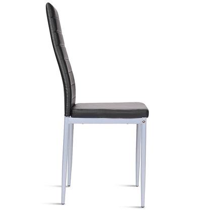 Goflame Set of 4 PU Leather Dining Side Chairs with Padded Seat Foot Cap