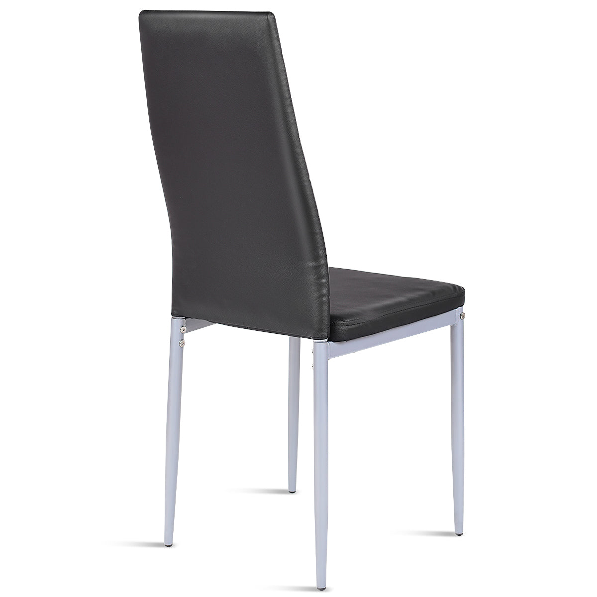 Goflame Set of 4 PU Leather Dining Side Chairs with Padded Seat Foot Cap