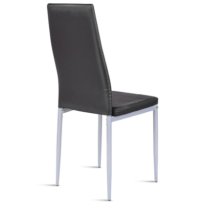 Goflame Set of 4 PU Leather Dining Side Chairs with Padded Seat Foot Cap