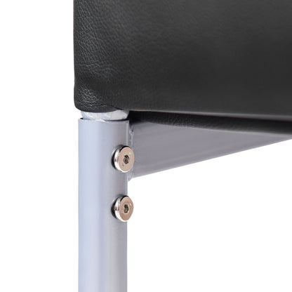 Goflame Set of 4 PU Leather Dining Side Chairs with Padded Seat Foot Cap