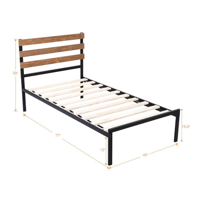 Easy Assembly Twin Metal Bed Frame No Box Spring Needed