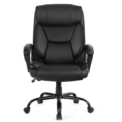 Goflame Executive Office Chair, Big and Tall Massage Chair w/ 6 Vibrating Points (Black)