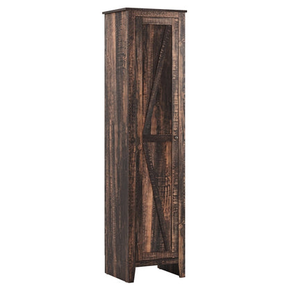 Goflame Tall Storage Cabinet Freestanding Floor Storage Tower with Four Shelves and Single Door