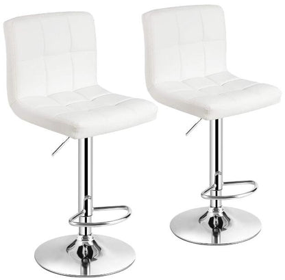 Goflame Bar Stool, Modern Swivel Adjustable Armless Barstools, Square Counter Height PU Leather Bar Stools