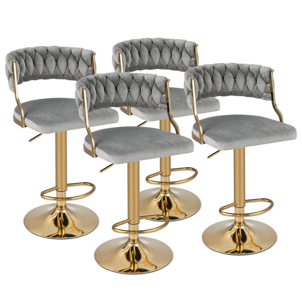 Goflame Swivel Adjustable Height Bar Stools Set of 2