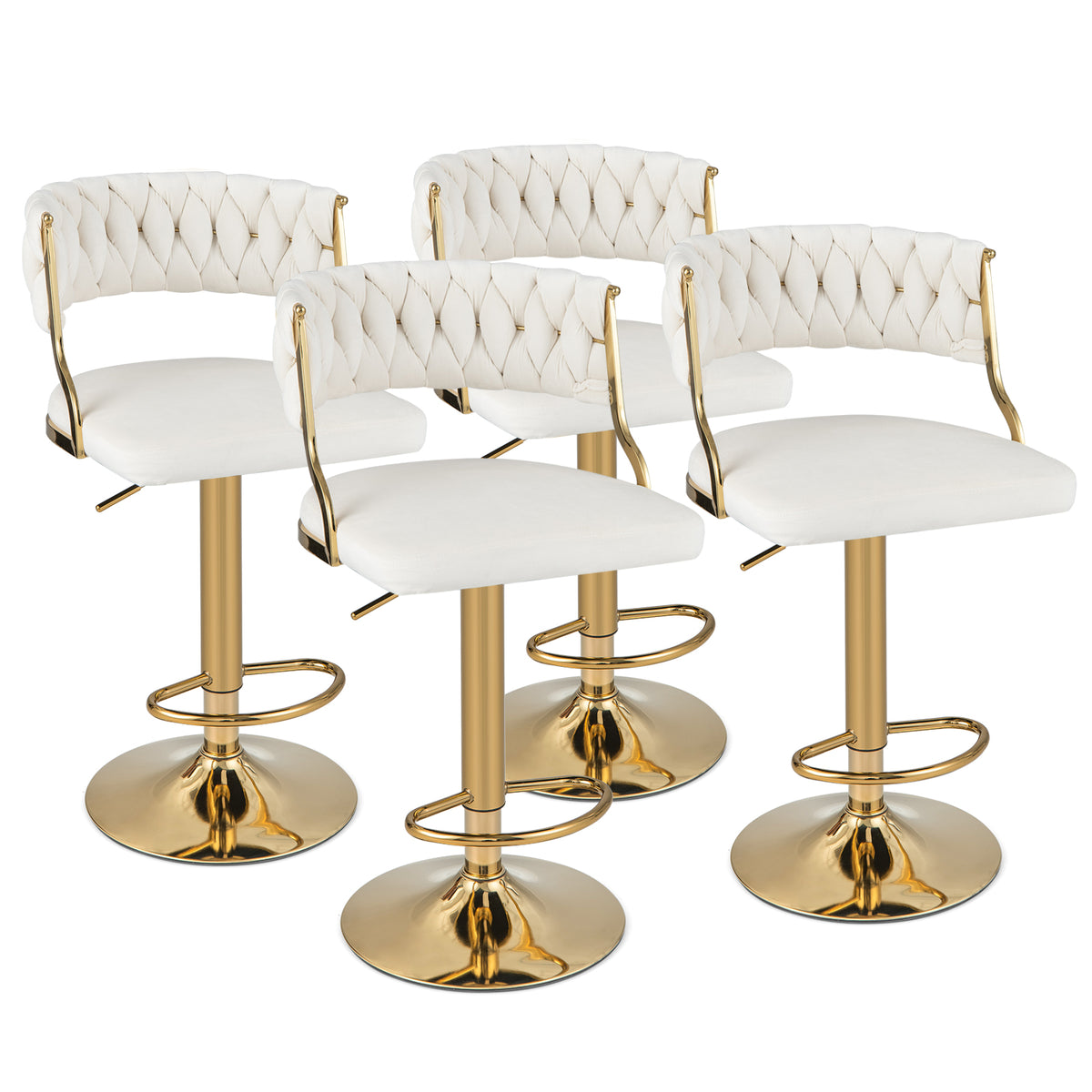 Goflame Swivel Adjustable Height Bar Stools Set of 2