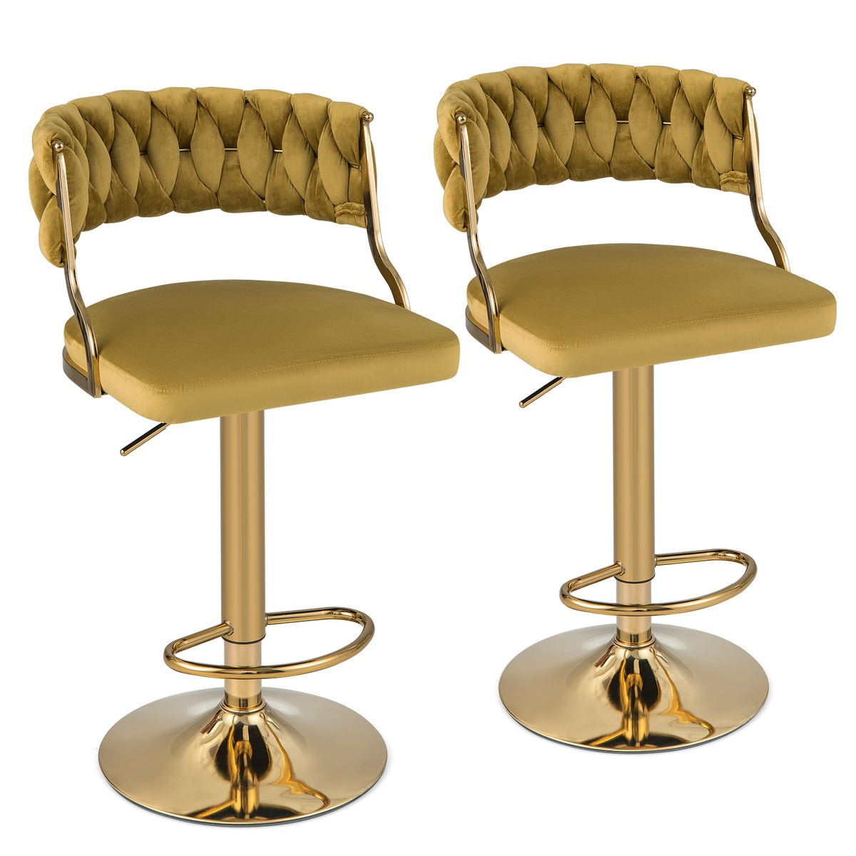 Goflame Swivel Adjustable Height Bar Stools Set of 2