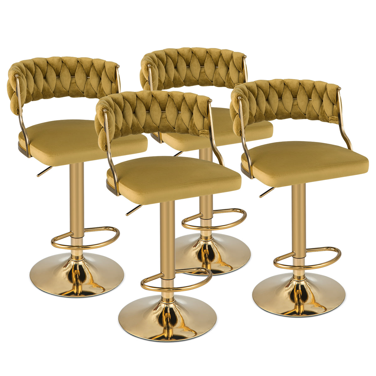 Goflame Swivel Adjustable Height Bar Stools Set of 2