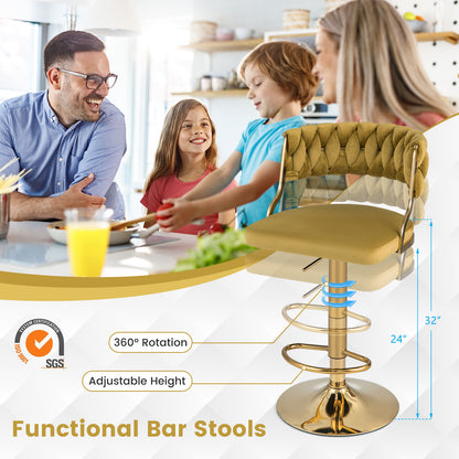 Goflame Swivel Adjustable Height Bar Stools Set of 2