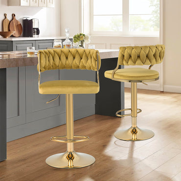 Goflame Swivel Adjustable Height Bar Stools Set of 2