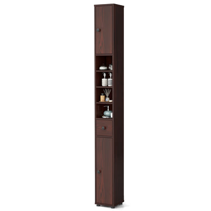 Goflame Slim Bathroom Storage Cabinet - 71" Tall Narrow Floor Cabinet Cupboard with 2 Doors