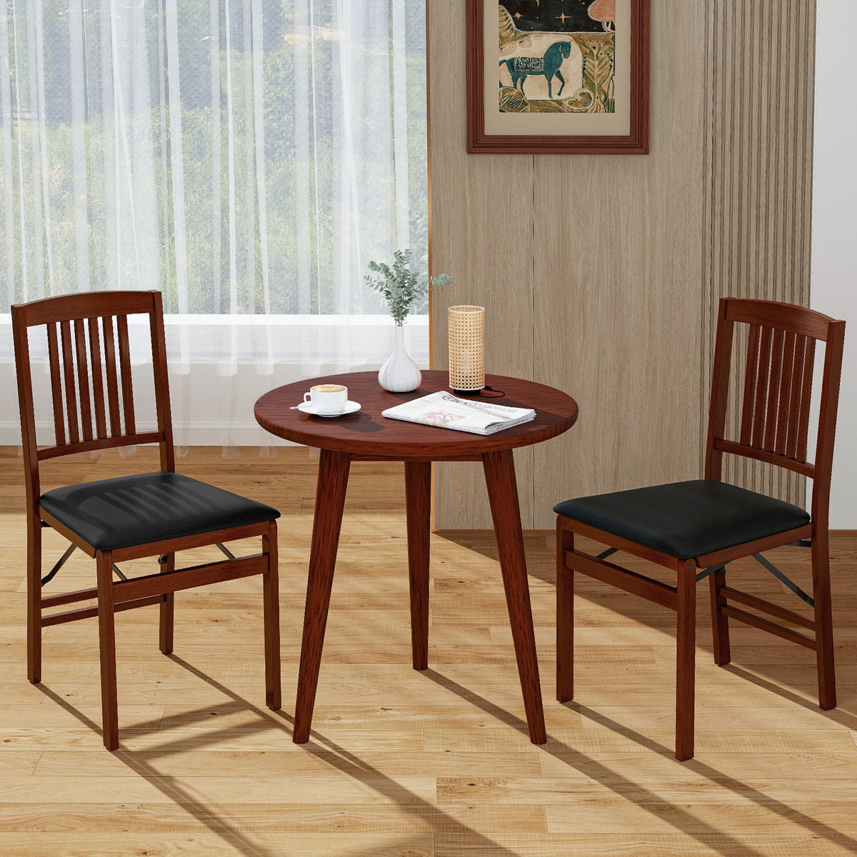 Goflame Folding Dining Chairs Set (2/4)