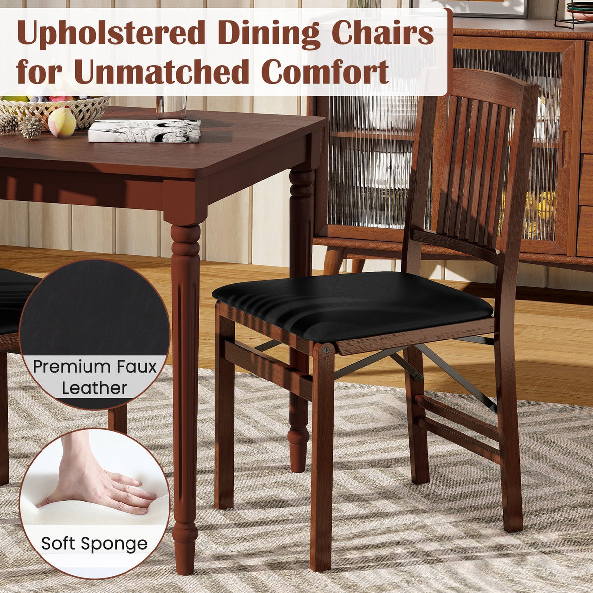 Goflame Folding Dining Chairs Set (2/4)