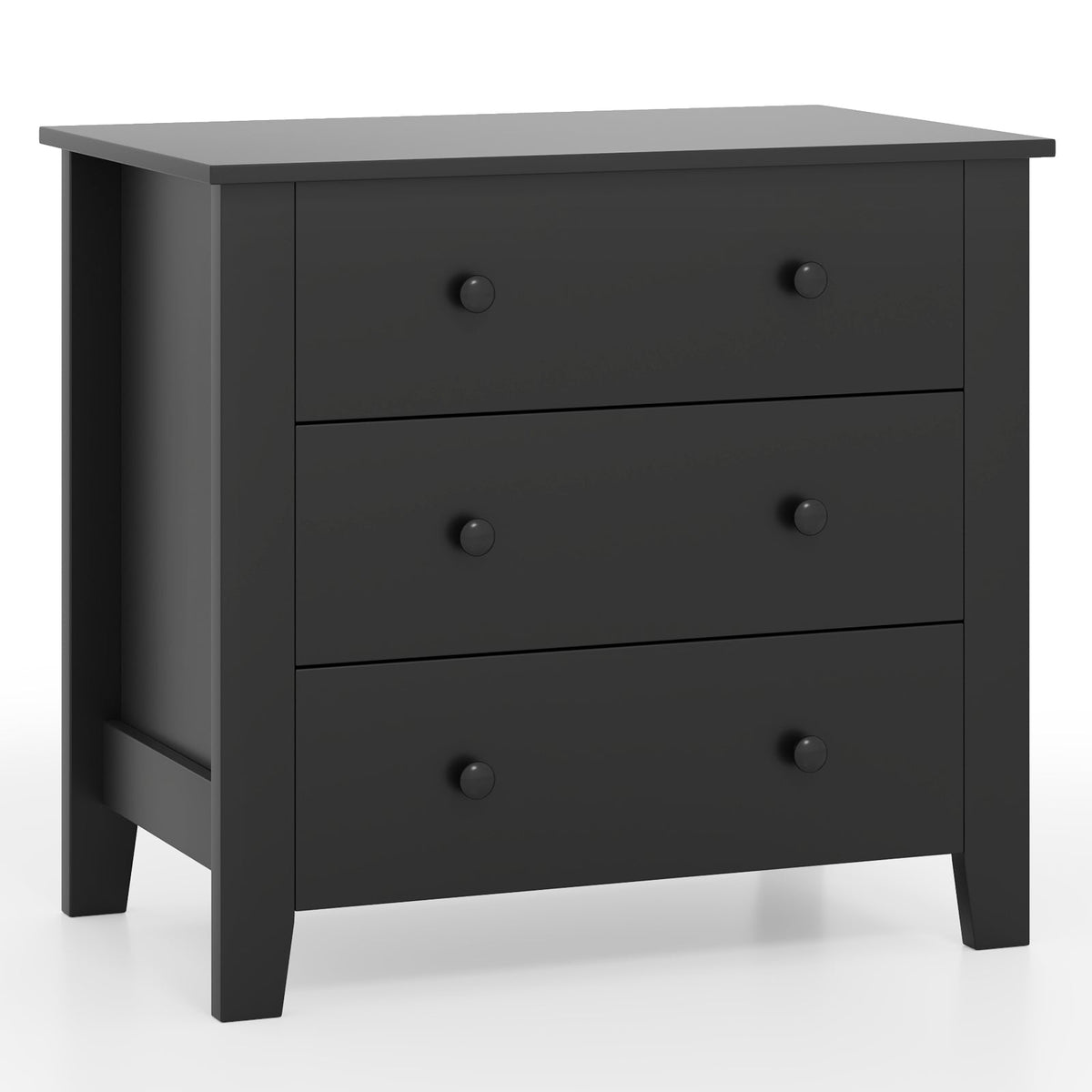 Goflame Small 3-Drawer Dresser for Bedroom - 28.5” x 18” x 26” Wide Chest of Drawers, Modern Large Nightstand