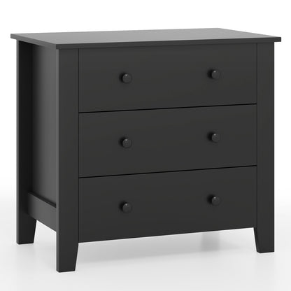 Goflame Small 3-Drawer Dresser for Bedroom - 28.5” x 18” x 26” Wide Chest of Drawers, Modern Large Nightstand