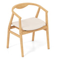 Goflame Modern Mid Century Accent Chair, Made of Fabric, Bamboo