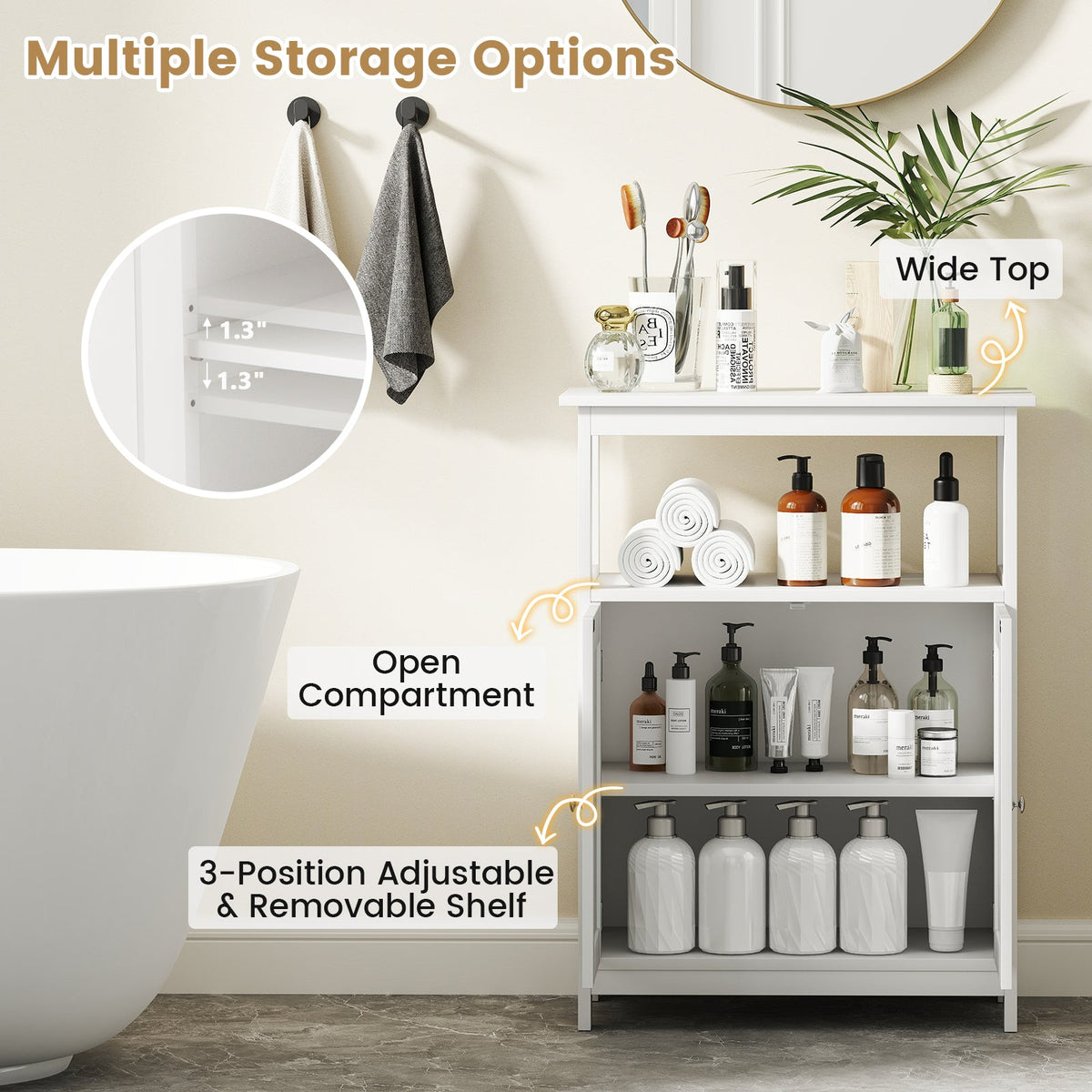 Goflame Bathroom Storage Cabinet