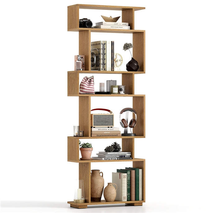 Goflame S Shaped Bookcase with 2 Anti Tipping Kits