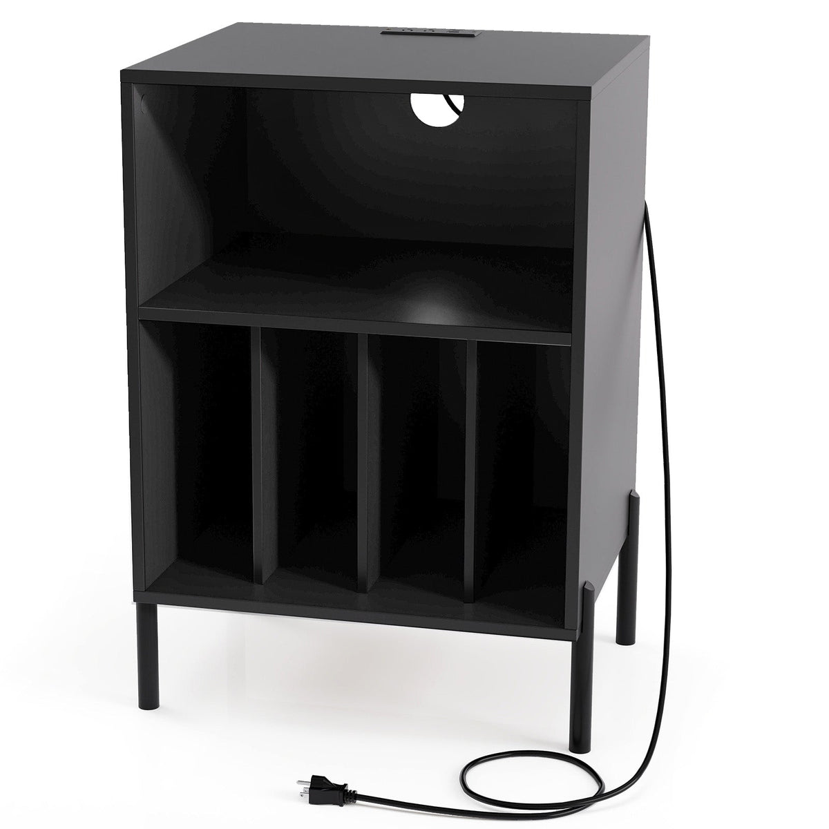 Goflame Record Player Stand with Charging Station