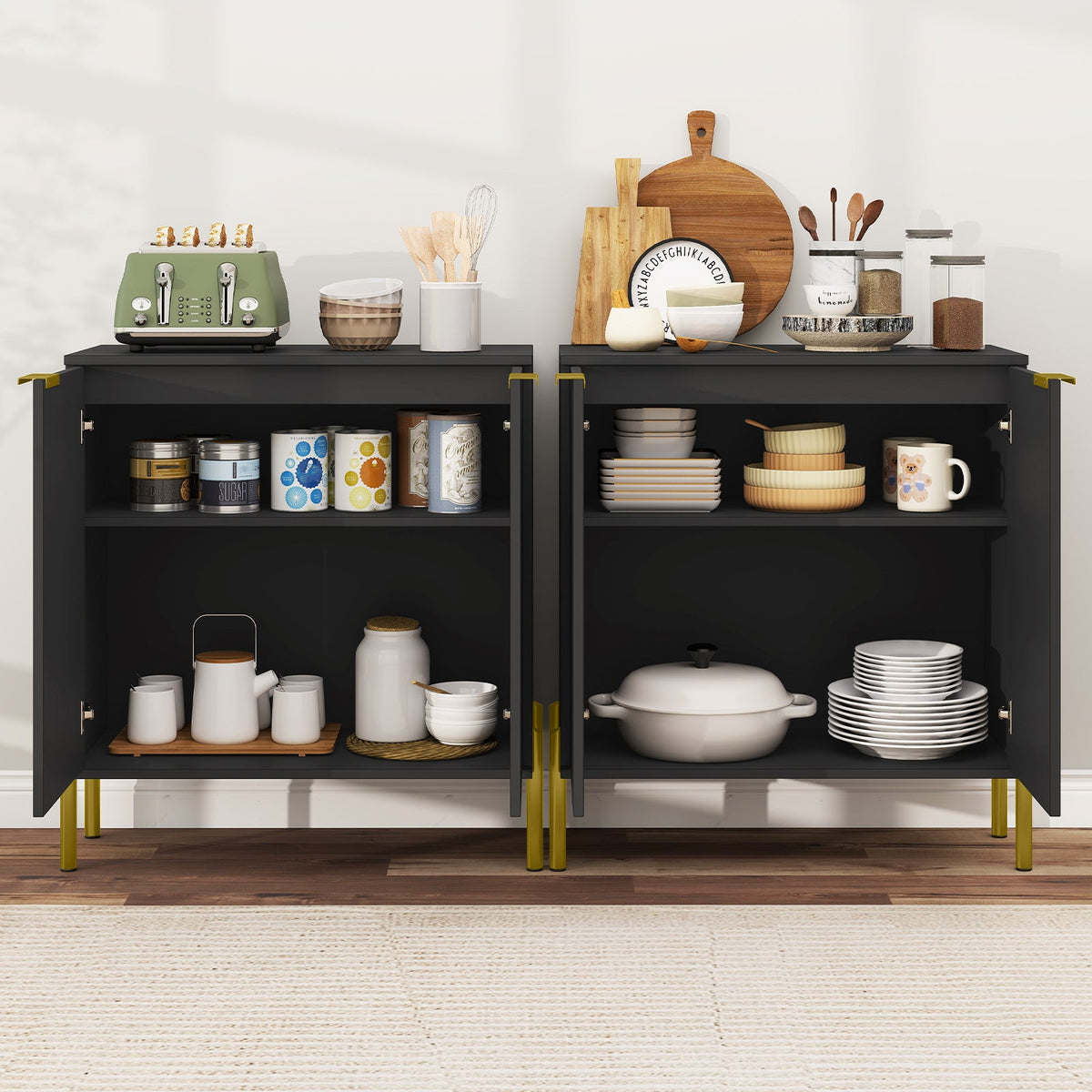 Goflame Buffet Cabinet with Storage, 2-Door Kitchen Sideboard with Storage Cabinet