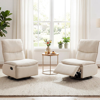 Goflame Swivel Rocking Recliner | 360° Reclining Rocker Chair with Adjustable Cushioned Back