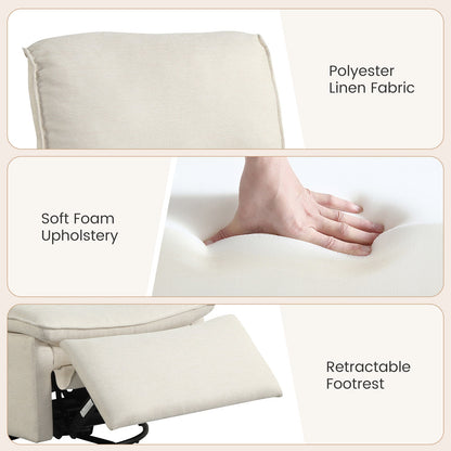 Goflame Swivel Rocking Recliner | 360° Reclining Rocker Chair with Adjustable Cushioned Back
