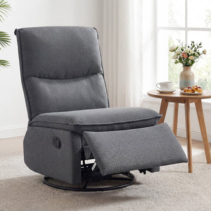 Goflame Swivel Rocking Recliner | 360° Reclining Rocker Chair with Adjustable Cushioned Back