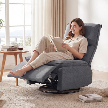 Goflame Swivel Rocking Recliner | 360° Reclining Rocker Chair with Adjustable Cushioned Back