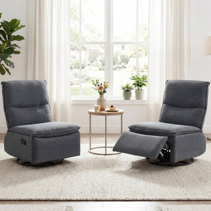 Goflame Swivel Rocking Recliner | 360° Reclining Rocker Chair with Adjustable Cushioned Back