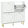 GOFLAME Shoe Storage Cabinet with 4 Flip Drawers