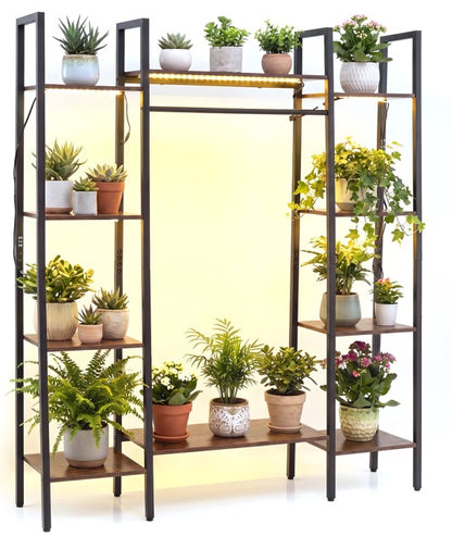 GOFLAME 55.5” Tall Plant Stand with 16 Colors LED Lights