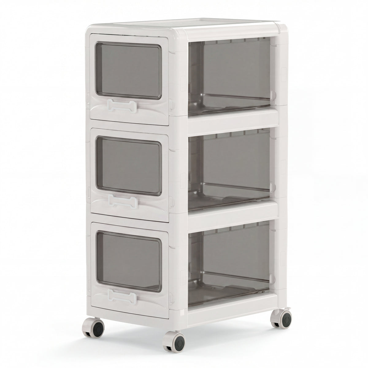 Goflame 3/4/5-Tier Plastic Drawer Storage Organizer Rolling Cart with Drawers & Lockable Wheels