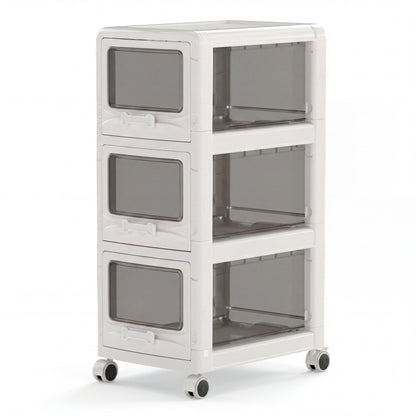 Goflame 3/4/5-Tier Plastic Drawer Storage Organizer Rolling Cart with Drawers & Lockable Wheels