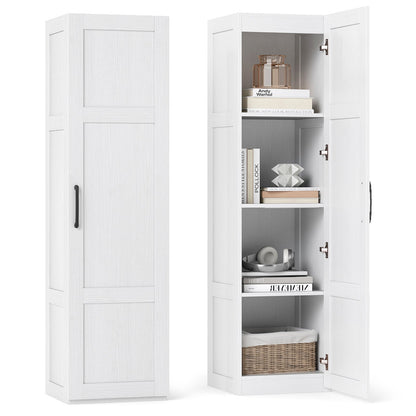 Goflame Narrow Farmhouse Freestanding Bathroom Cabinet with 4 Shelves