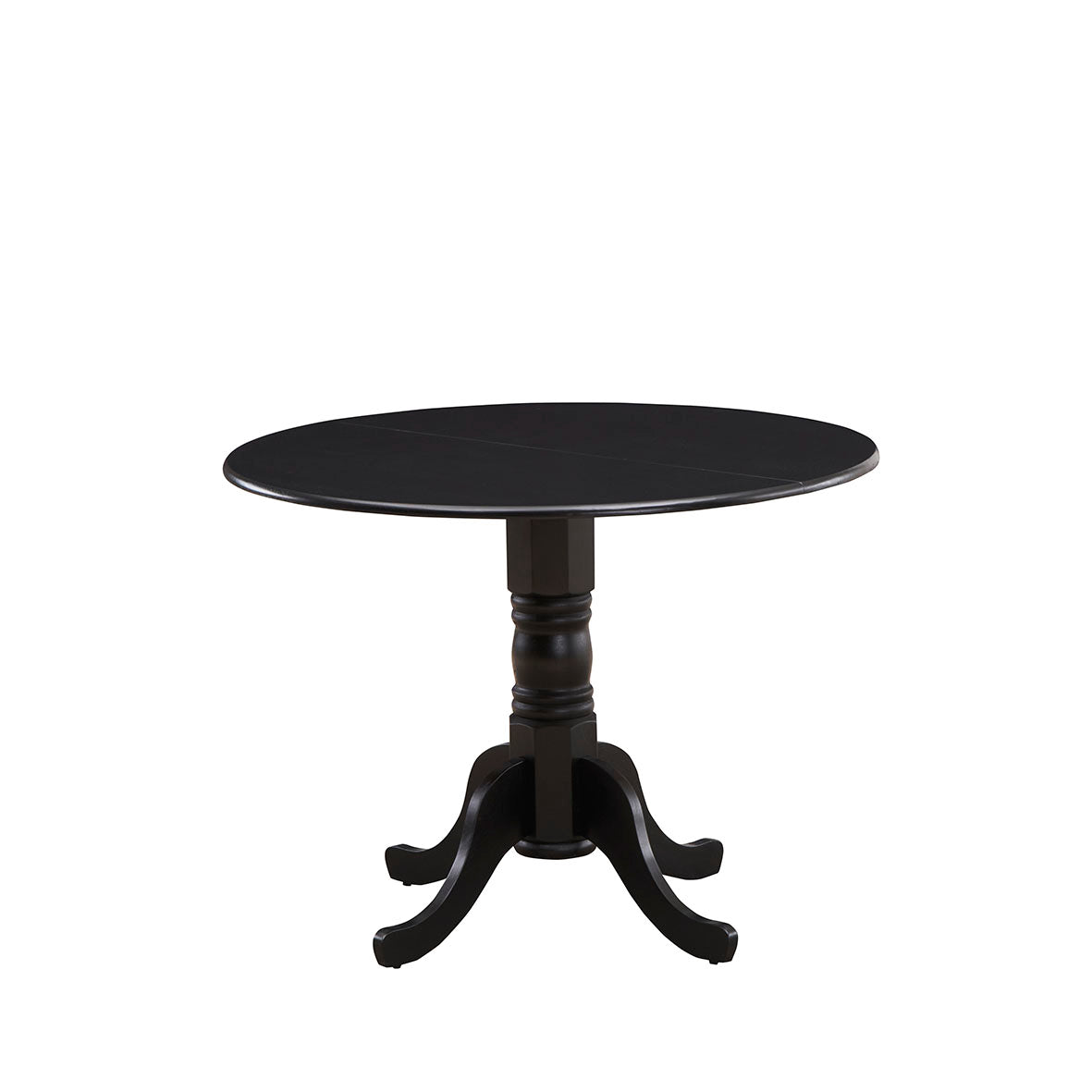 Goflame Wooden Dining Table with 39" D Round Tabletop & Curved Trestle Legs