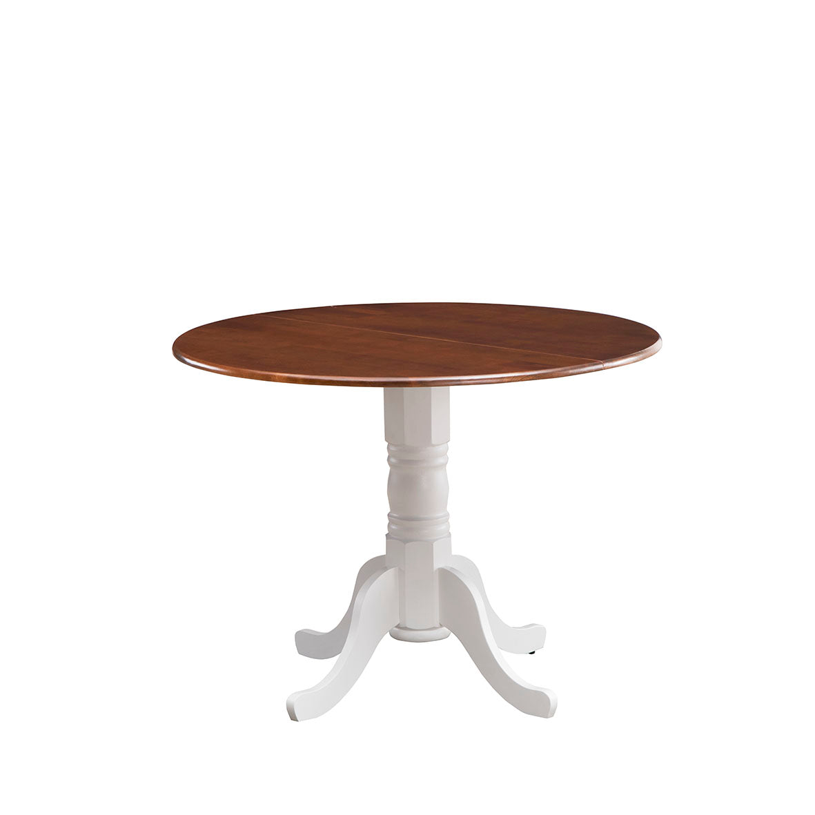 Goflame Wooden Dining Table with 39" D Round Tabletop & Curved Trestle Legs
