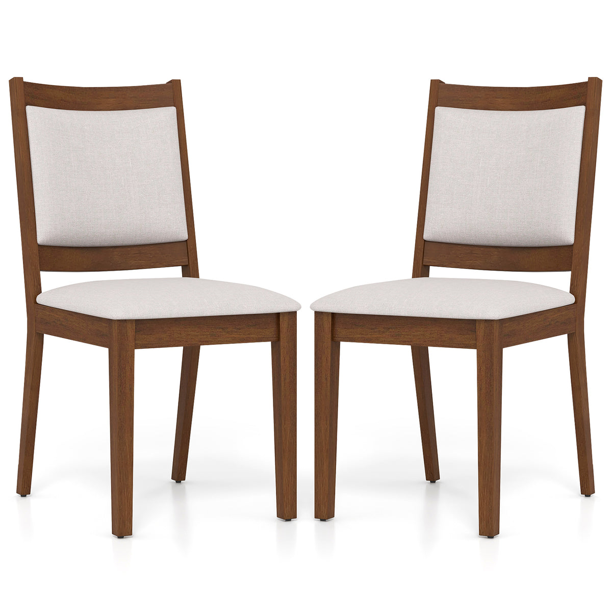 Goflame Upholstered Dining Chairs Set of 2/4, Modern Farmhouse Kitchen Chairs w/Padded Backrest & Cushioned Seat, Rubber Wood Frame