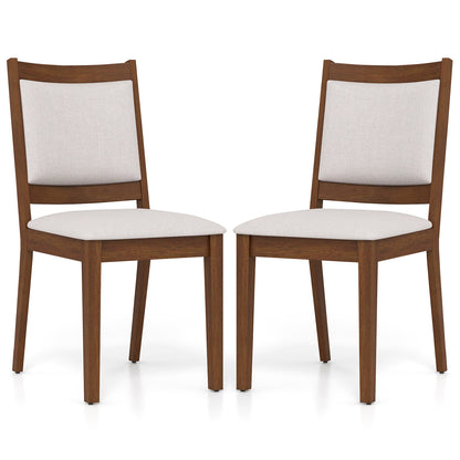 Goflame Upholstered Dining Chairs Set of 2/4, Modern Farmhouse Kitchen Chairs w/Padded Backrest & Cushioned Seat, Rubber Wood Frame